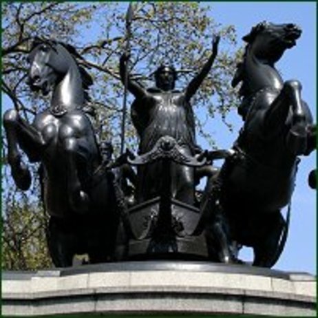 The Statue of Boudicca on London's Thames Embankment
